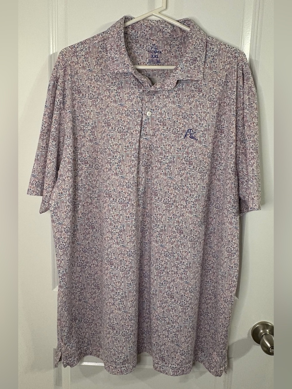 Rhoback Men The Big D Dallas Texas Performance Polo Shirt XXL Golf Big Tex Fair